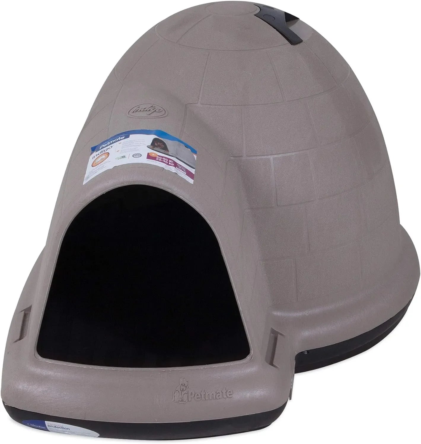 Petmate Indigo Dog House (Igloo Dog House, Made in USA with 90% Recycled Materials, All Weather Protection Pet Shelter) for XL Dogs  90 to 125 pounds, Made in USA