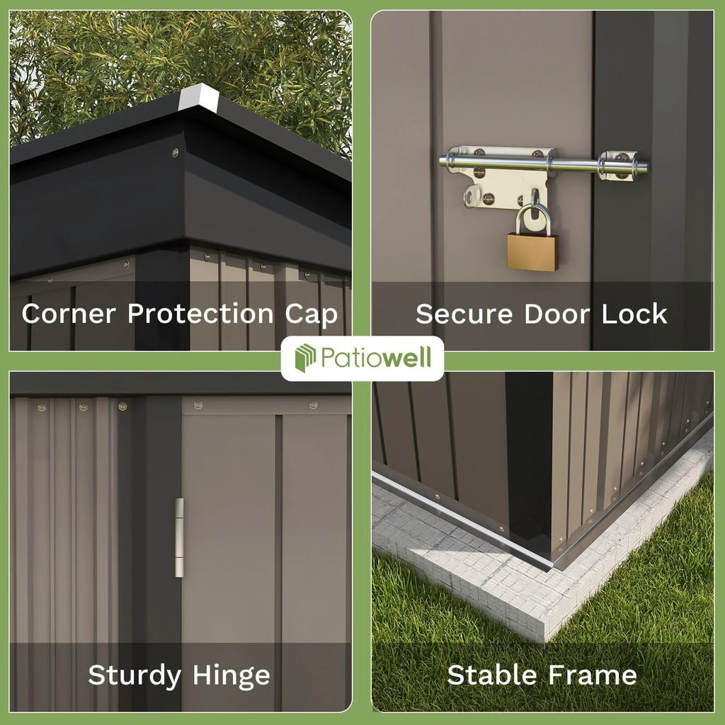 Patiowell 5x3 FT Outdoor Storage Shed for Backyard Garden Patio Lawn