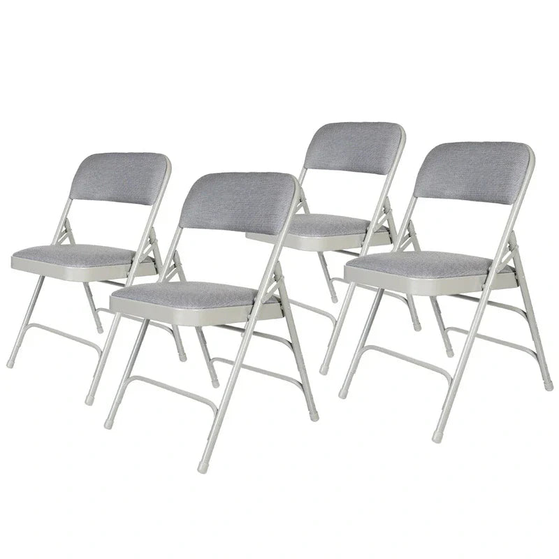 Hampden Furnishings Bernadine Collection Set of 4 Fabric Triple Brace Folding Chairs