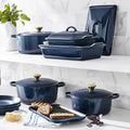 20-piece Signature Cast Iron Cookware Set,10.25′′ Skillet,1.75-quart Saucepan with Lid