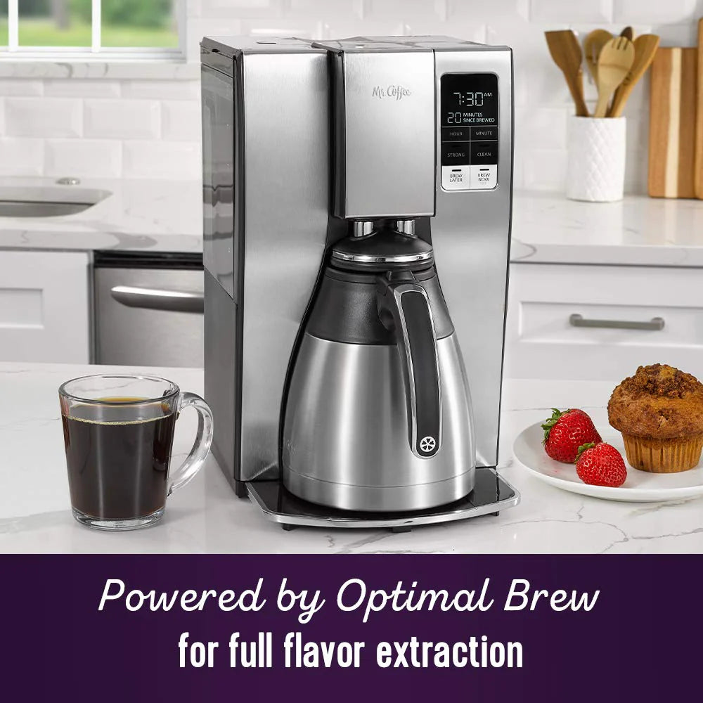 Mr. Coffee 10-Cup Programmable Coffee Maker, Insulated Thermal Carafe
