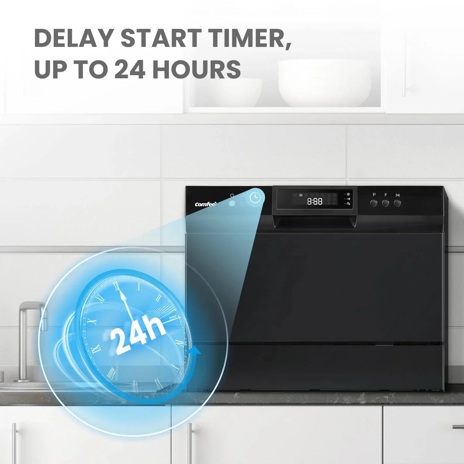 COMFEE' Portable Countertop Dishwasher for Dorm, RV& Apartment
