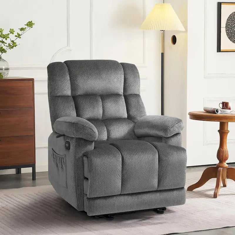 MCombo Heated Massage Electric Recliner Chair for Living Room - Fabric R6233