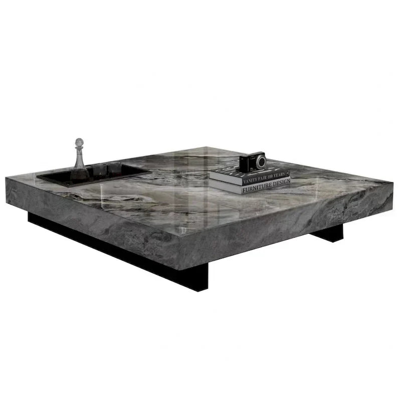 JASIWAY Elegant Sintered Stone Square Coffee Table