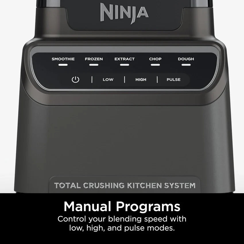 Ninja Blender, Mega Kitchen System, 1500W, 4 Functions for Smoothies, Processing, Dough, Drinks & More, with 72 Blender Pitcher, 64 Processor Bowl, 2 Nutri Cups + Lids, Black, BL770