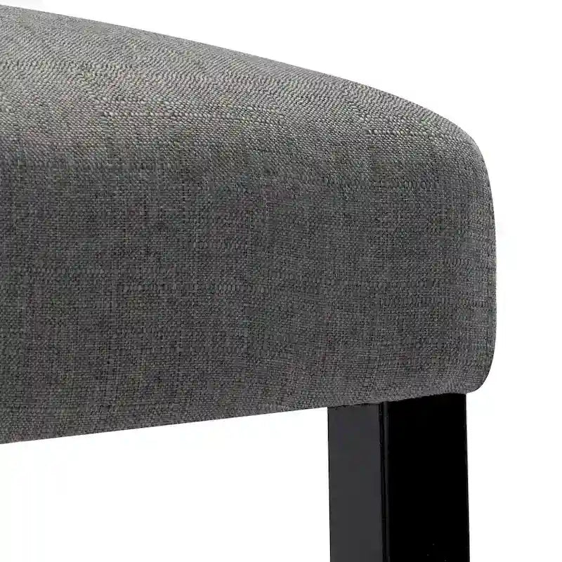 Set of 2 Counter Height Bar Stools with Back - 24-Inch Fabric Upholstered Design and Nailhead Trim
