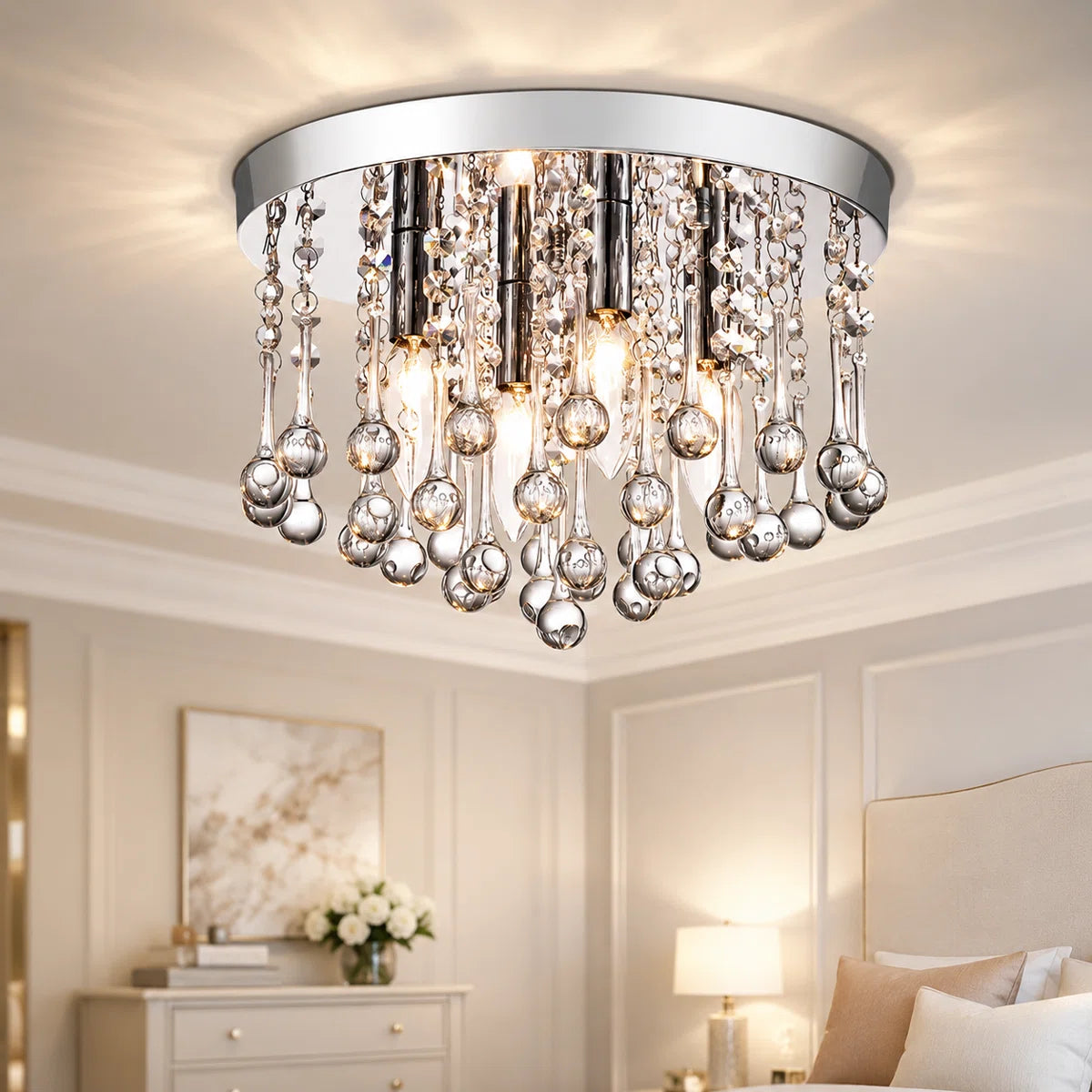 Theodora 11.8" W 4-Light Dimmable Flush Mount