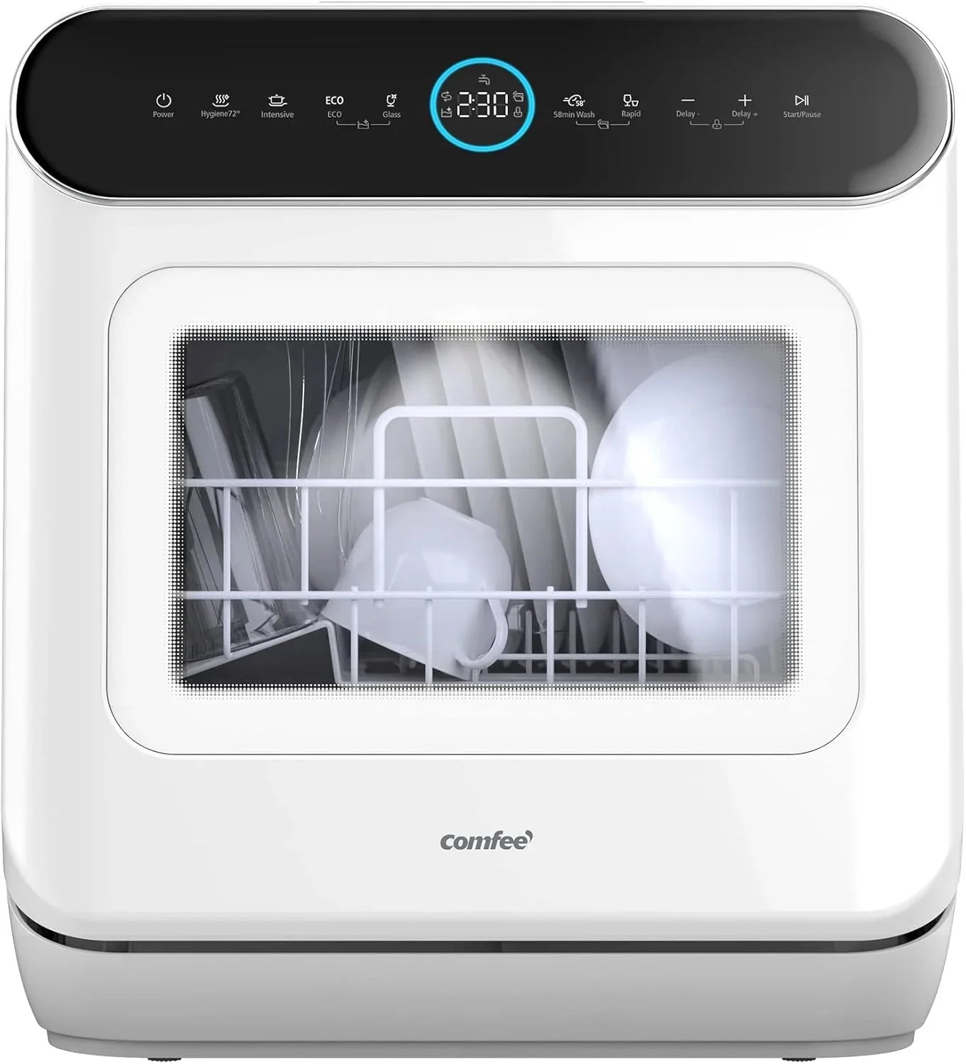 COMFEE' Portable Mini Dishwasher Countertop with 5L Built-in Water Tank