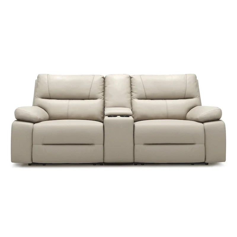 Malibu 79 Leather Power Reclining Loveseat with Console and Cup Holders - 2-Piece Set