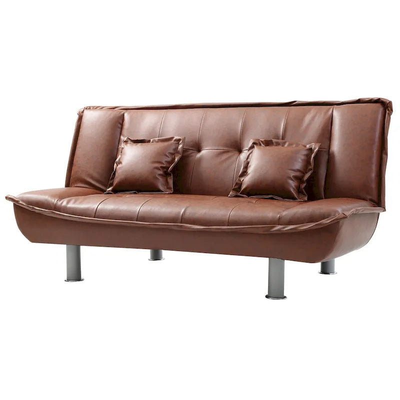 Lionel Faux Leather Convertible Sofa
