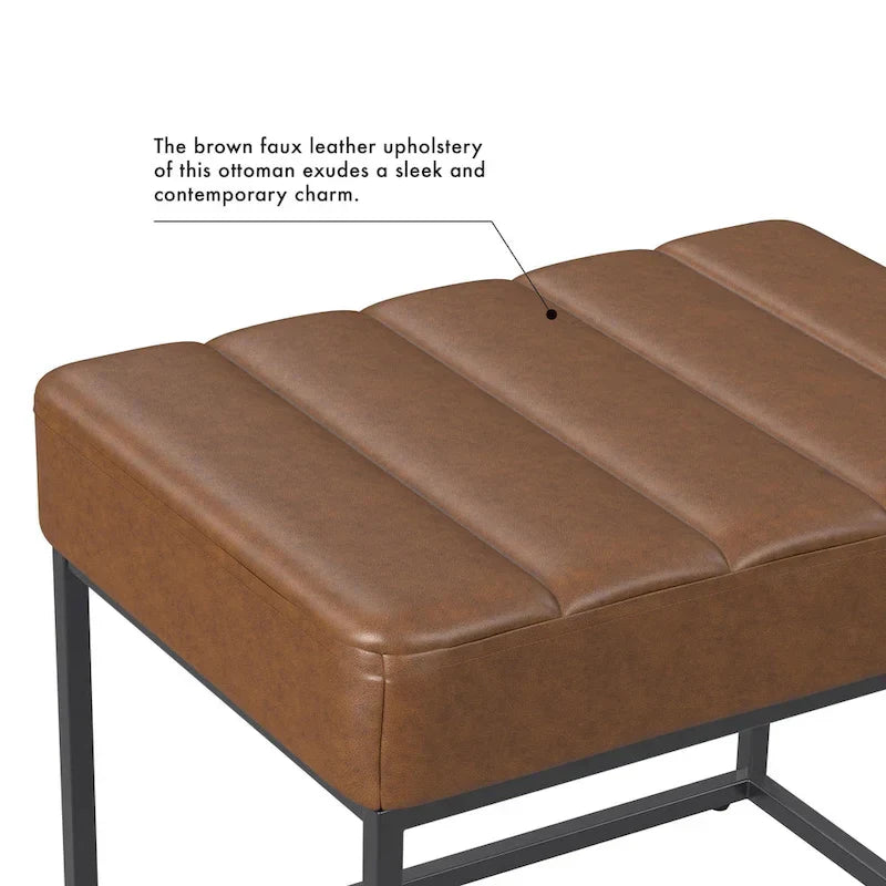 HomePop Theodore Upholstered Ottoman
