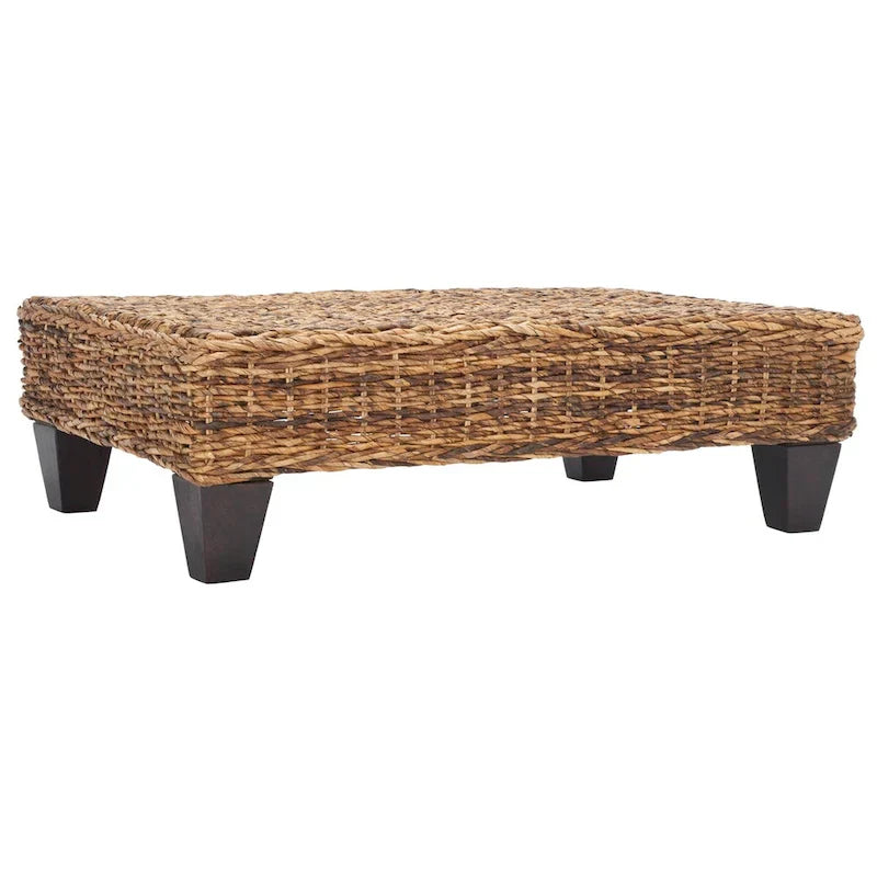 SAFAVIEH Caron Natural Wicker Bench - Washed Finish - Dimensions: 41"W x 28"D x 12"H