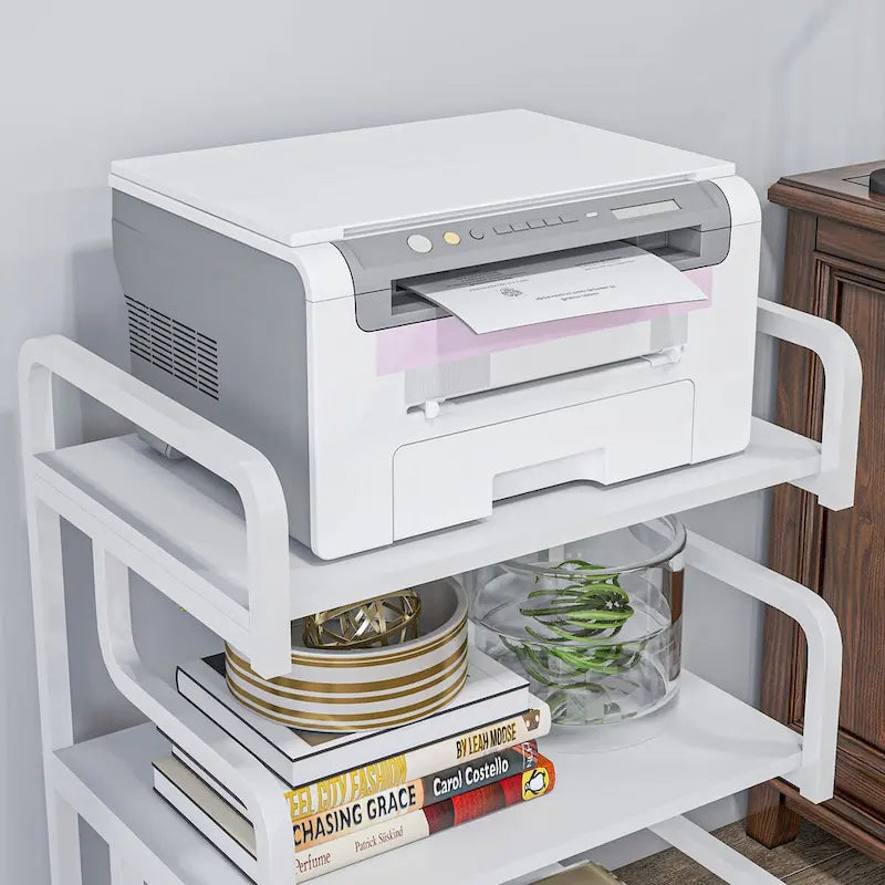 HOMCOM Industrial 3-Tier Printer Stand with Storage - Versatile Metal Rack for Home Office