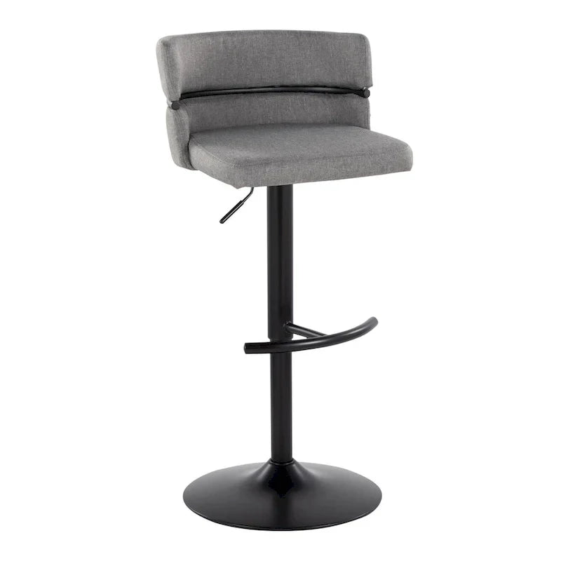 Set of 2 Silver Orchid Lena Adjustable Bar Stools with Rounded T Footrest