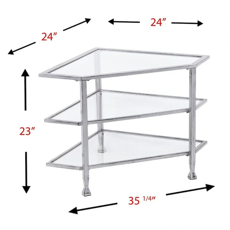 SEI Furniture Jensen Metal Corner TV Stand for Screens up to 33.25 inches