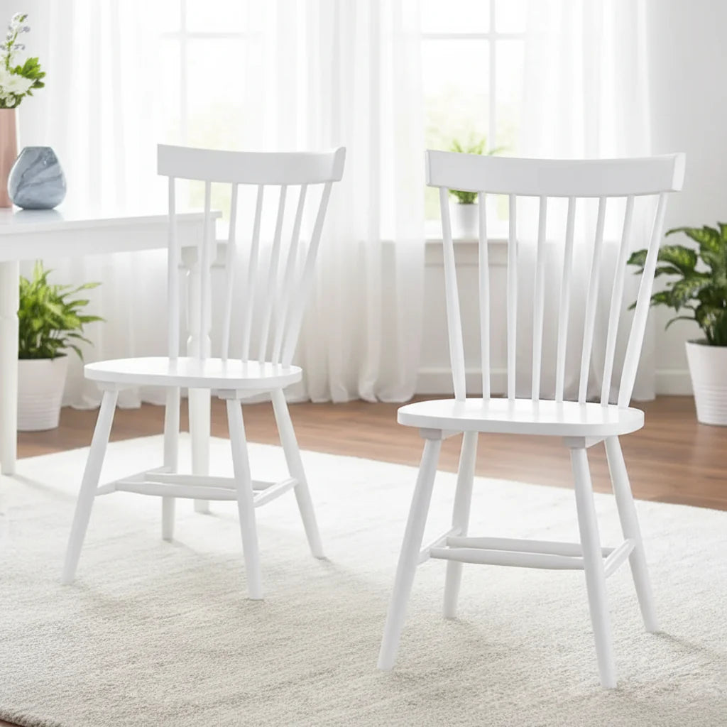 Set of 2 Venice Solid Wood Spindle Dining Chairs by Simple Living