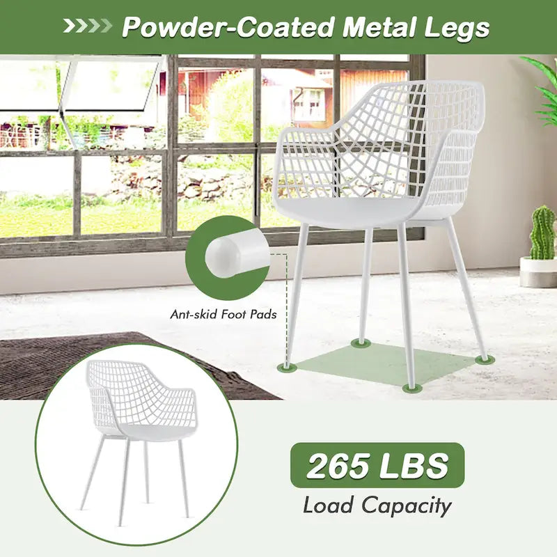 Set of 4 Modern Plastic Shell Dining Chairs with Metal Legs by Costway