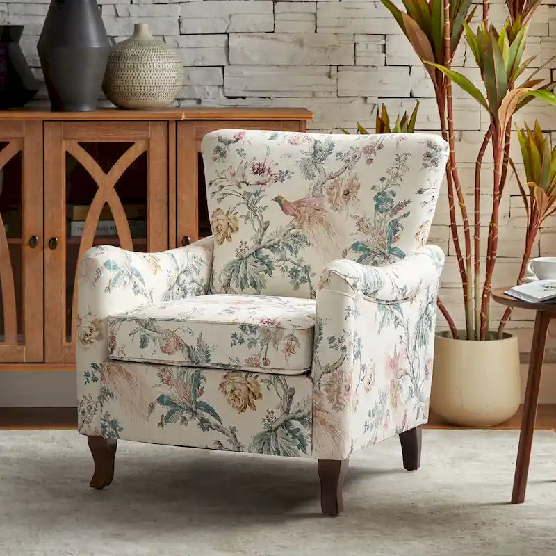 HULALA HOME Samouel Contemporary Floral Wingback Armchair