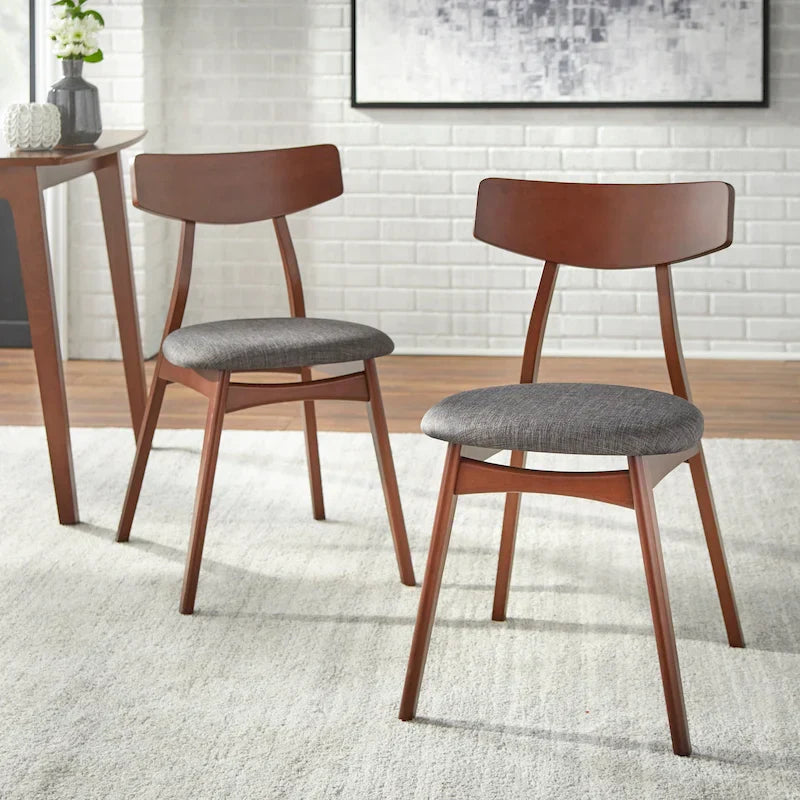 Set of 2 Cadiz Dining Chairs in Solid Beechwood by Simple Living