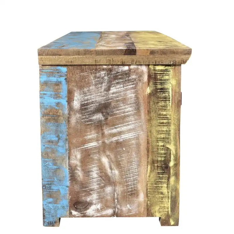 Handcrafted Solid Mango Wood TV Console from India - 60" x 18" x 22"