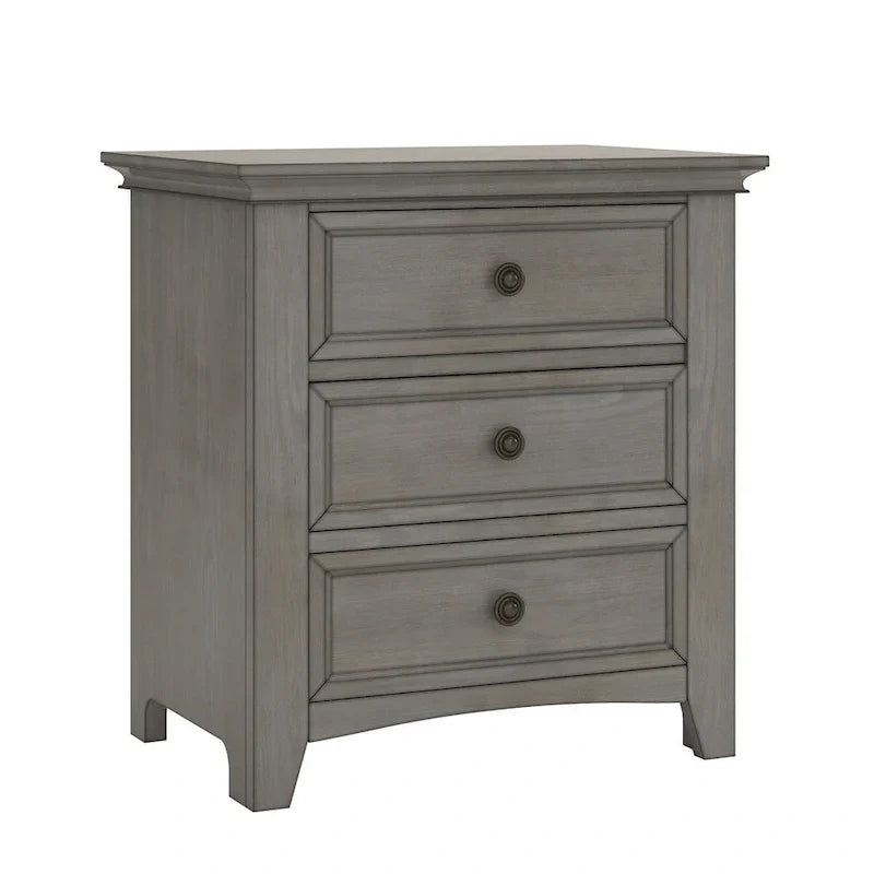 iNSPIRE Q Classic Ediline 3-Drawer Wooden Nightstand with Charging Station