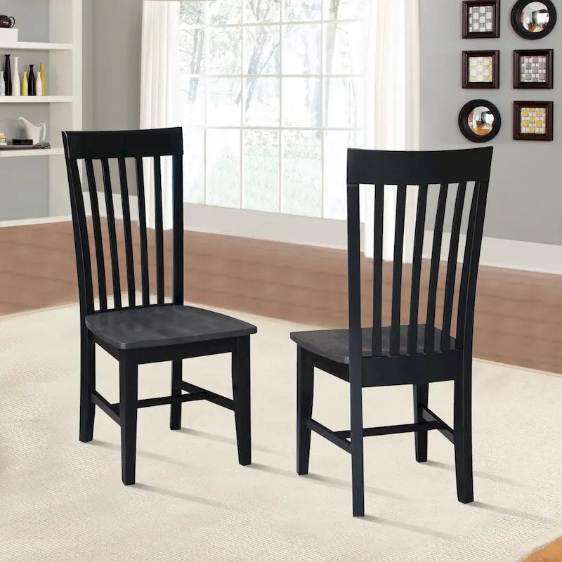 Set of 2 Cosmo Tall Mission Chairs in Solid Wood by International Concepts