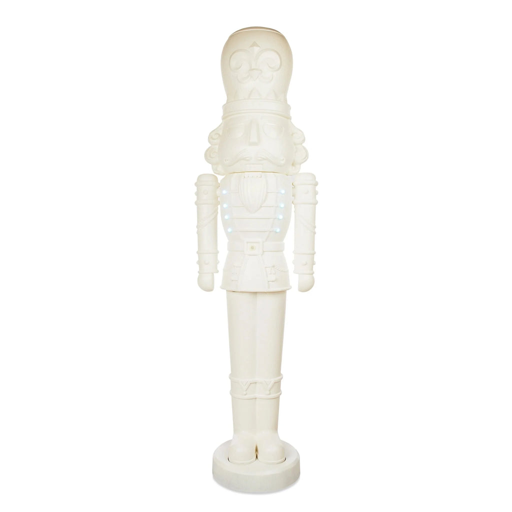 Holiday Time Animated White Nutcracker Blow Mold, 75-Inch, LED Lights & Music, Christmas Decoration