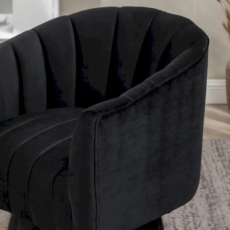 SEYNAR Contemporary Glam Velvet Round Swivel Accent Barrel Chair for Living Room