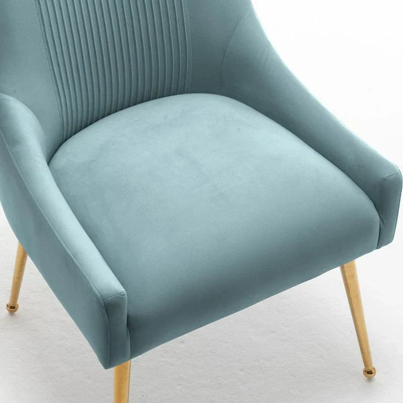 SEYNAR Set of 6 Modern Glam Boucle Velvet Dining or Vanity Chairs with Rear Handle