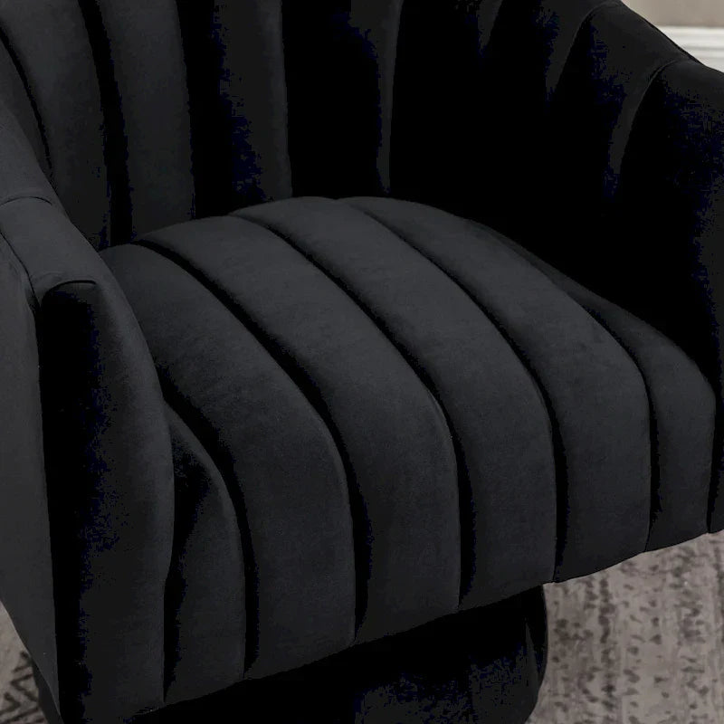 SEYNAR Contemporary Glam Velvet Round Swivel Accent Barrel Chair for Living Room