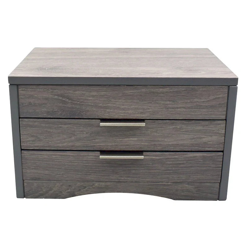 Rustic Grey Wooden Jewelry Box