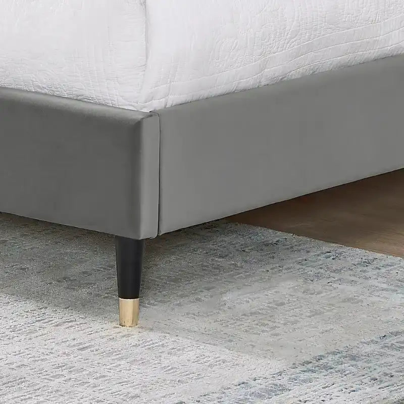 Roundhill Furniture Rozitta Upholstered Wingback Bed with Platform Design