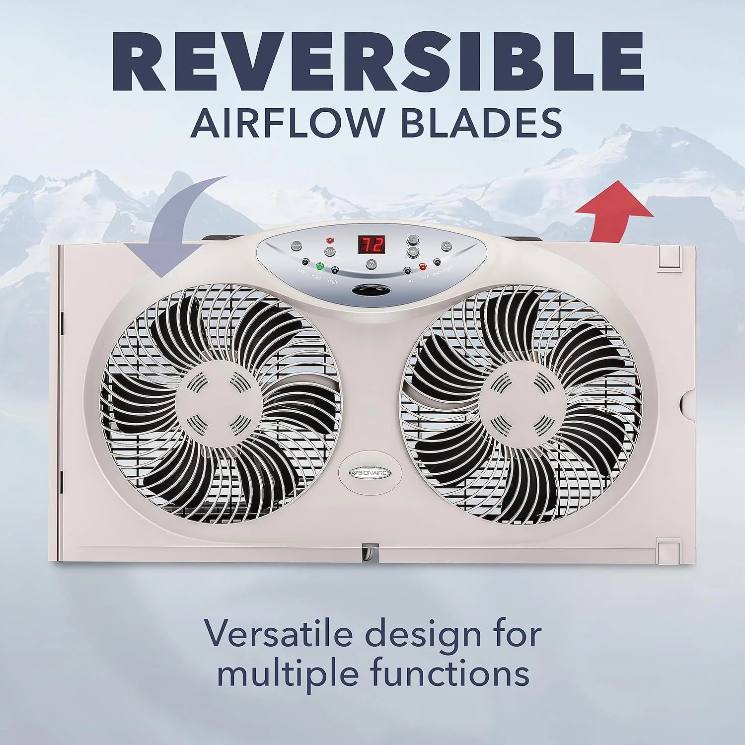 2025 Bionaire 8.5′′ Twin Window Fan with Reversible Airflow  3 Speeds  Remote Control