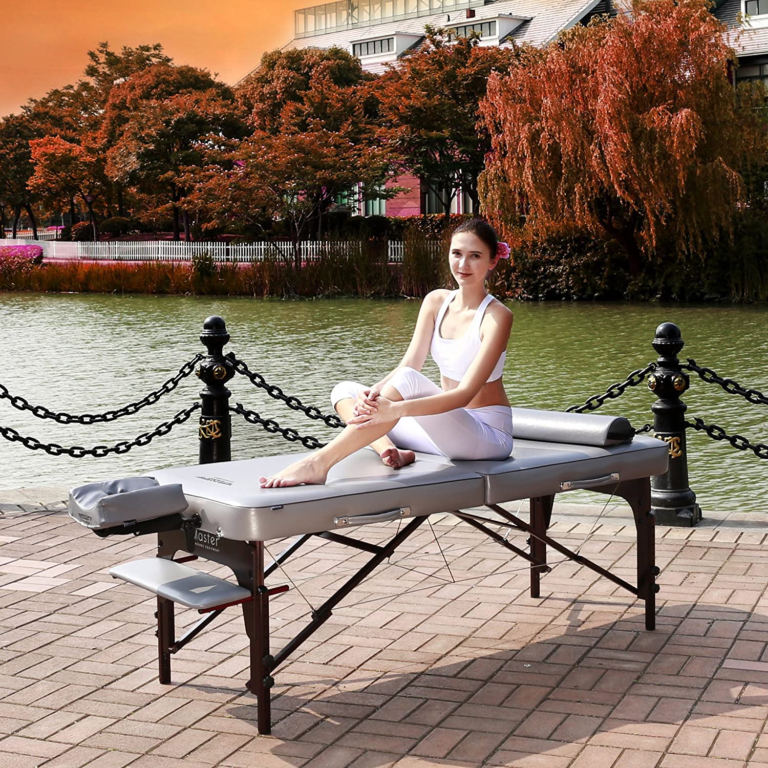 30�测�� Massage Table Package with 3�测�� Memory Foam,Dove Grey