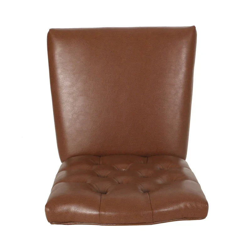 Set of 2 Harriet Modern Tufted Faux Leather Dining Chairs by Christopher Knight Home - Dimensions: 21.5" L x 25.75" W x 41.5" H