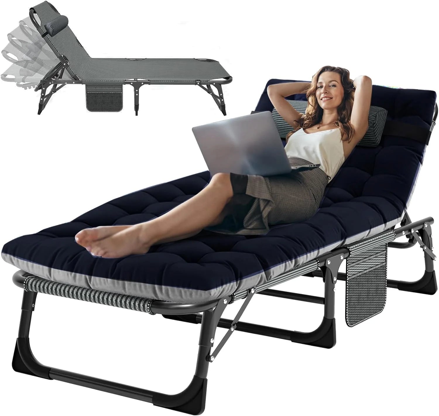 ABORON Folding Camping Cots for Adults with Mattress Carrying Bag