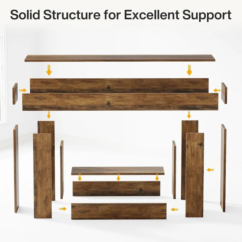 Rustic 2-Tier Entryway Table for Living Room, Hallway, and Foyer