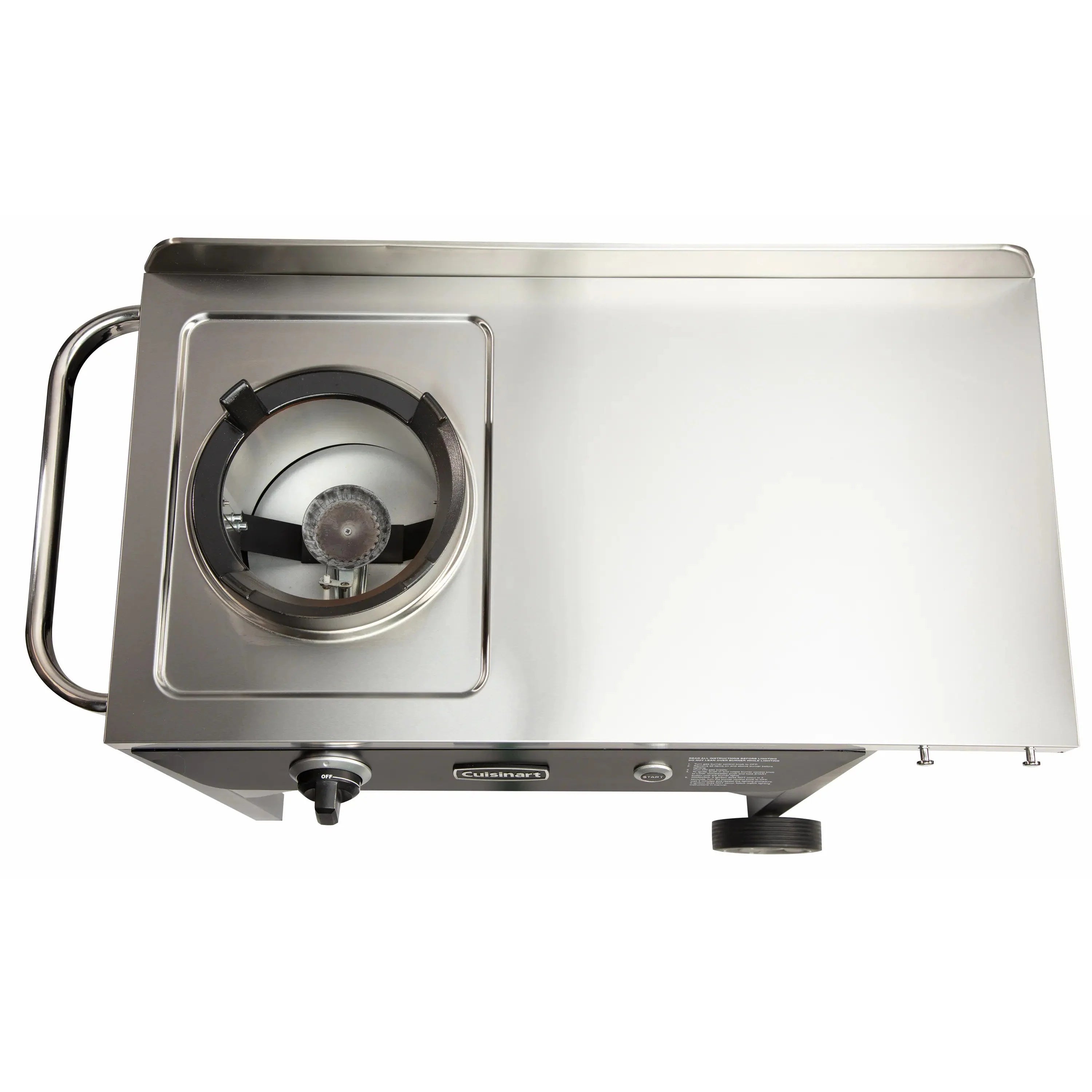 Cuisinart Outdoor Wok Station, 50,000 BTU Propane Outdoor Wok Burner w Prep Table, 14锟芥�锟斤拷 Carbon Steel Wok for Stir Fry, Searing, BBQ 锟斤拷 Black