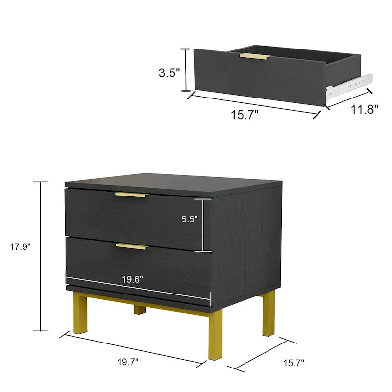 Home 2-Drawer Nightstand