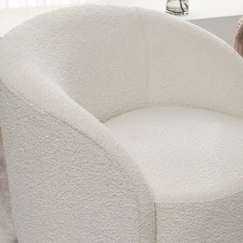 Set of 2 KINWELL 34-Inch Wide Upholstered Swivel Barrel Chairs