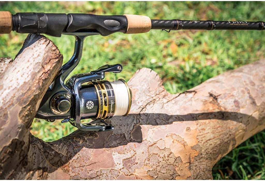 Pflueger President PRESSP20X Spinning Fishing Reel, Size 20, 7 Bearings, Graphite Body, Sealed Drag