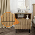 Mid-Century Modern Nightstand with 2 Drawers and Storage - Stylish Bedside Accent Table