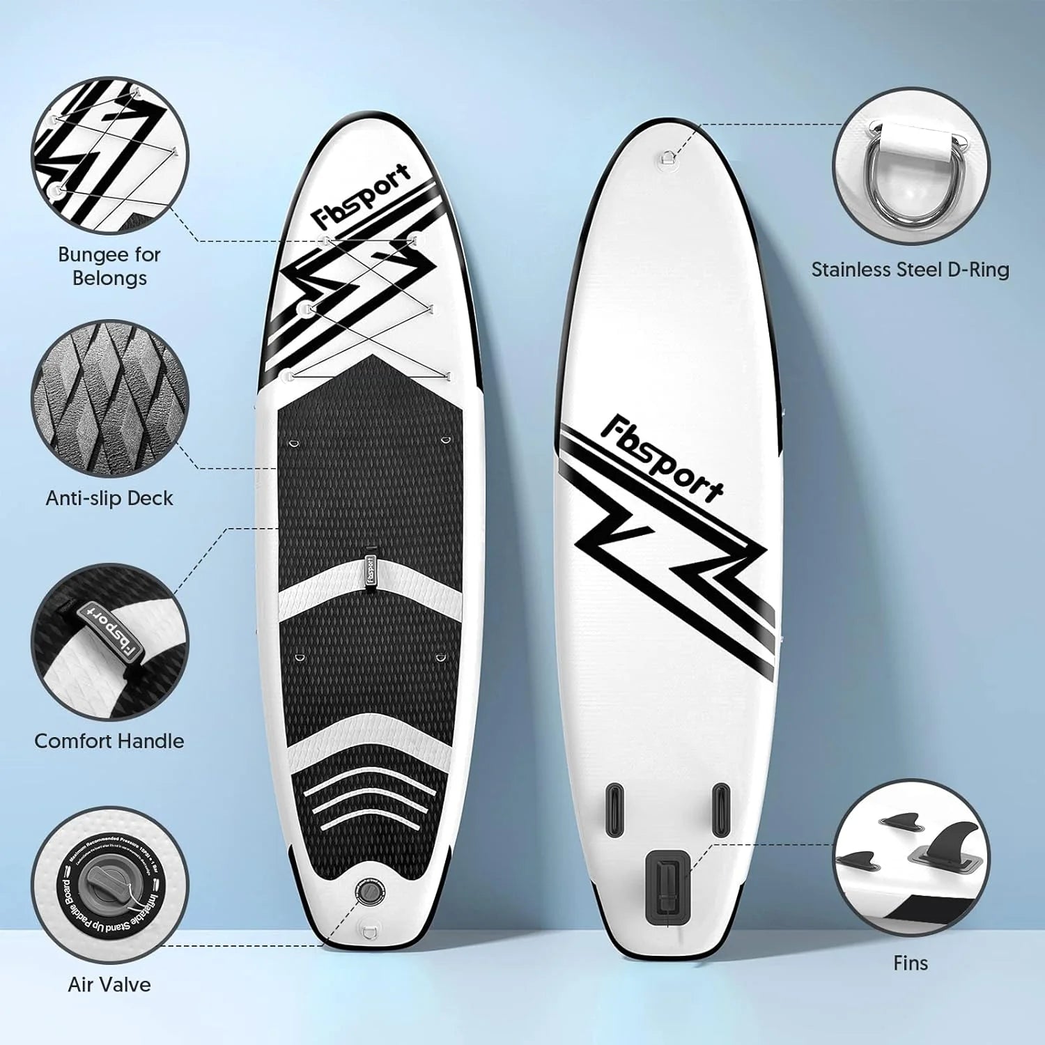 Premium Stand Up Paddle Board Yoga Board with Durable SUP Accessories & Carry Bag | Wide Stance Surf Control Non-Slip Deck Leash Paddle and Pump for Youth & Adult