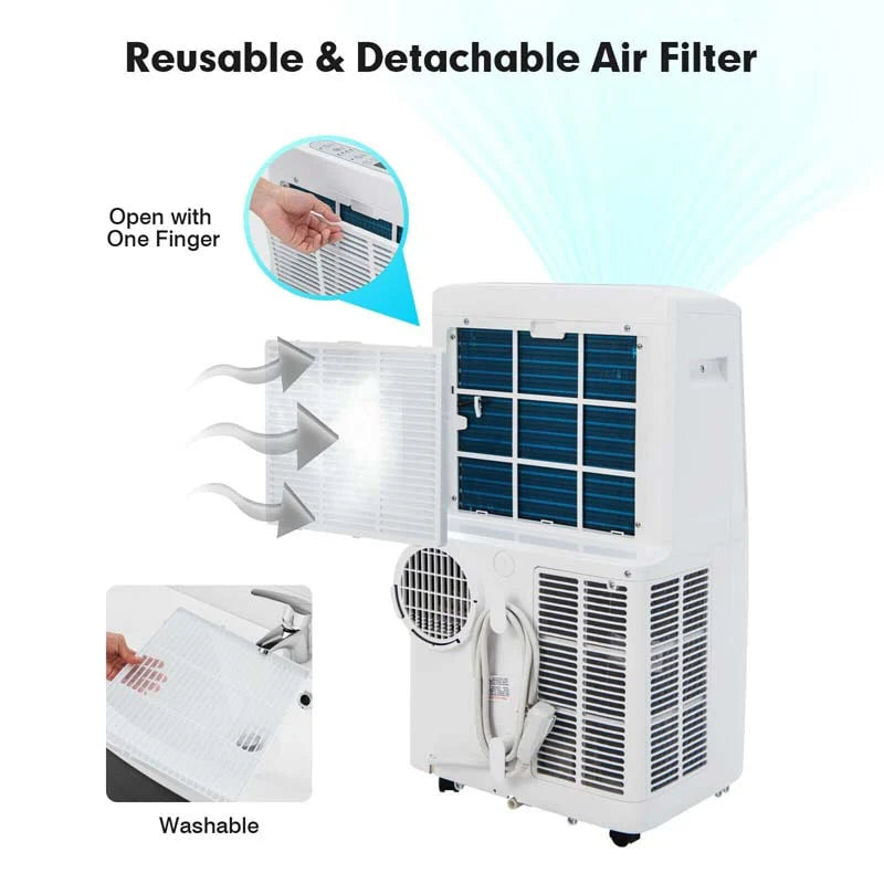 14000 BTU 4-in-1 WiFi Enabled AC Unit Portable Air Conditioner with Heat, Up to 700 Sq.Ft, Work with Alexa