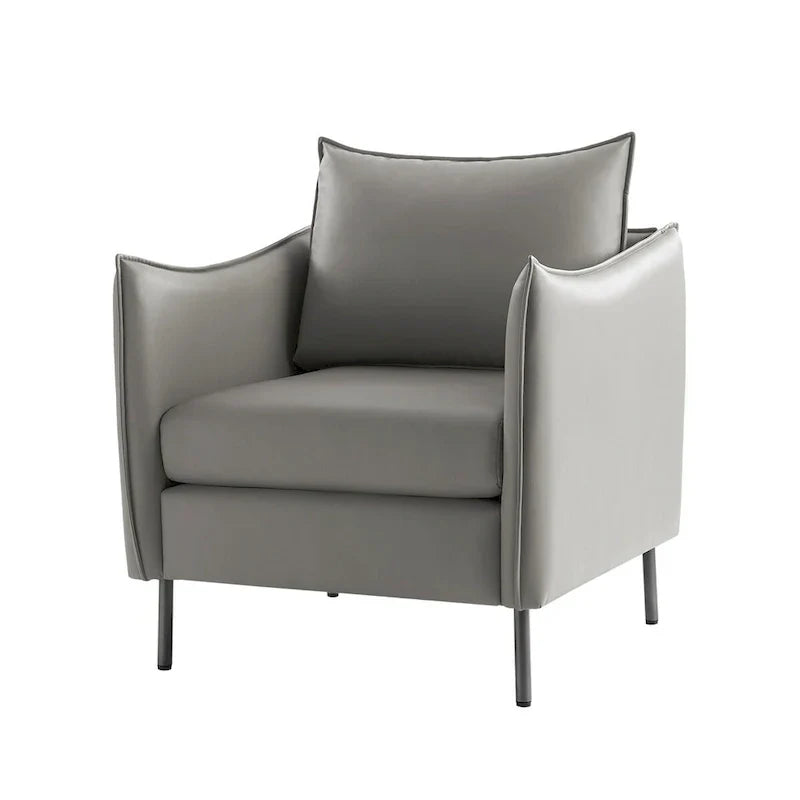 Set of 2 Christopher Modern Armchairs with Anti-Scratch Fabric and Black Metal Legs by HULALA HOME
