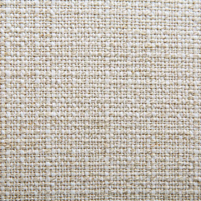 3-Seater Curved Sofa with Ball Cushions, Beige Linen Blend