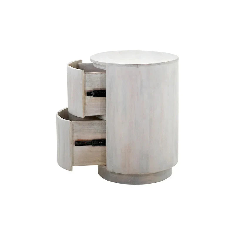 Kingston 18-Inch Round Nightstand with 2 Drawers by Carolina Living