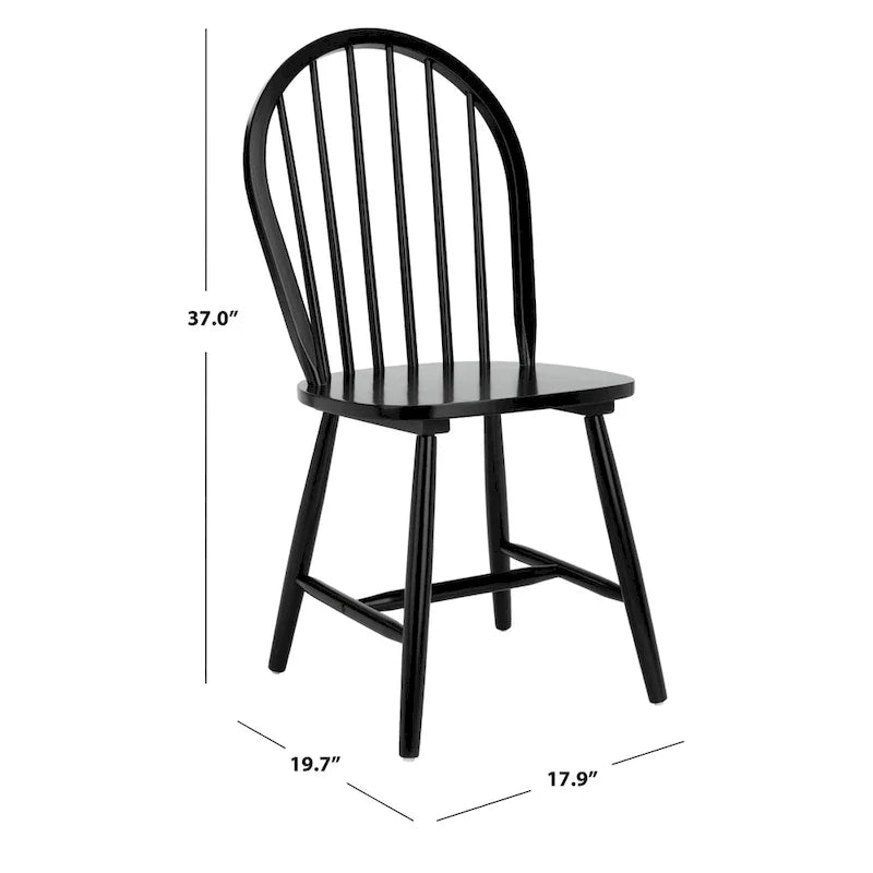 Set of 2 SAFAVIEH Delcie Oval Back Spindle Dining Chairs - Dimensions: 17.9" x 19.7" x 37"
