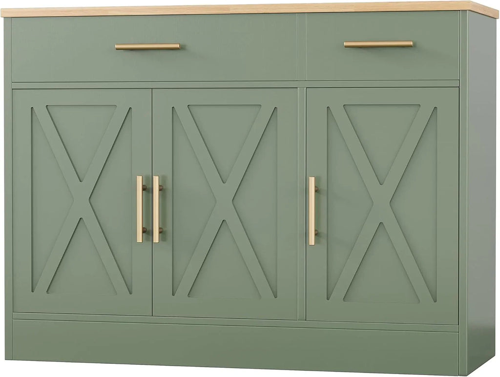 Shintenchi Modern Farmhouse Sideboard Buffet Cabinet with Storage with 3 Doors