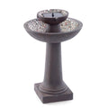 Smart Solar Riverstone 2-Tier Solar Fountain, Brown – Easy Install, No Wiring, 6-Hour Runtime, GFRC Construction